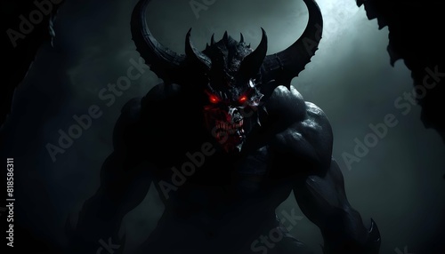 A demon of shadows lurking in the darkness and st upscaled_4