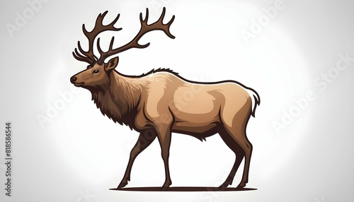 A elk icon with majestic antlers upscaled_3