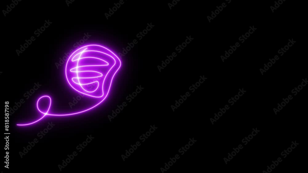Self drawing animation one continuous line draw, logo,neon purple luminous sign,microphone Self drawing animation one continuous line draw, logo,neon purple luminous sign,microphone
