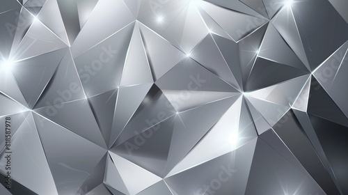 abstract gray background with triangular shapes  dynamic lighting  and a futuristic  minimalist design