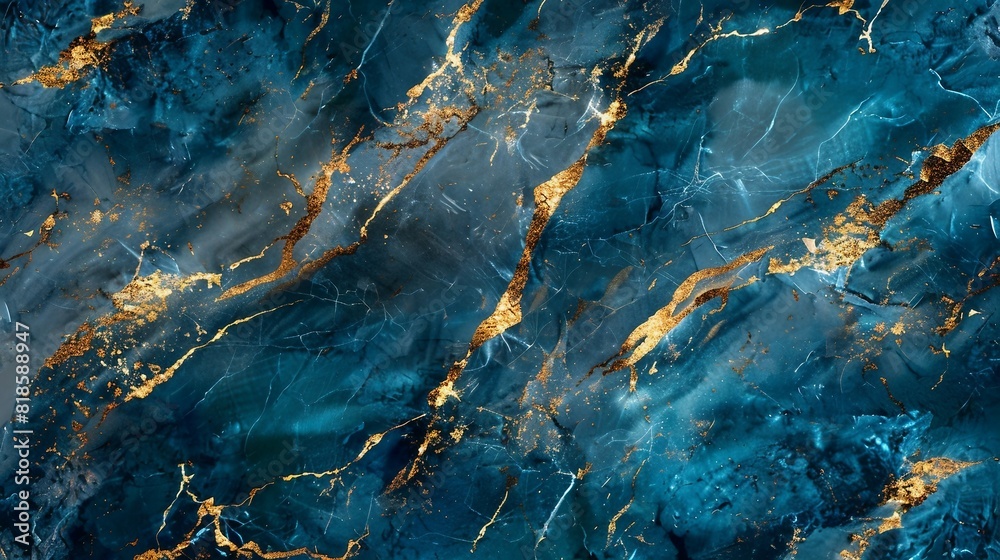 Fototapeta premium a blue marble texture with gold highlights