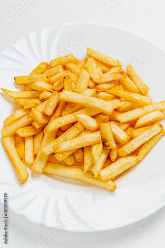 french fries on the white plate