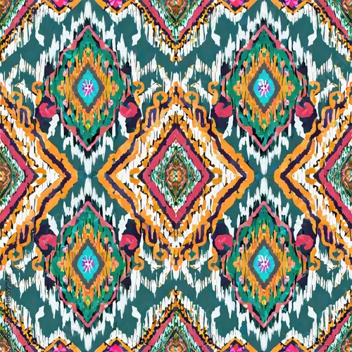 Digital seamless pattern etnic style block print
