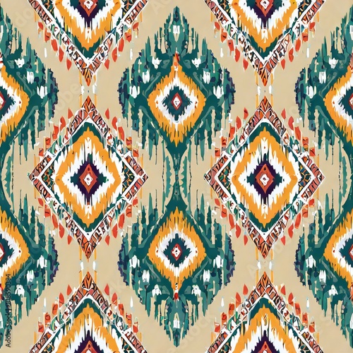 ikat geometric ethnic oriental seamless pattern. design ikat fabric for textile ethnic, native pattern motif, embroidery ikat style