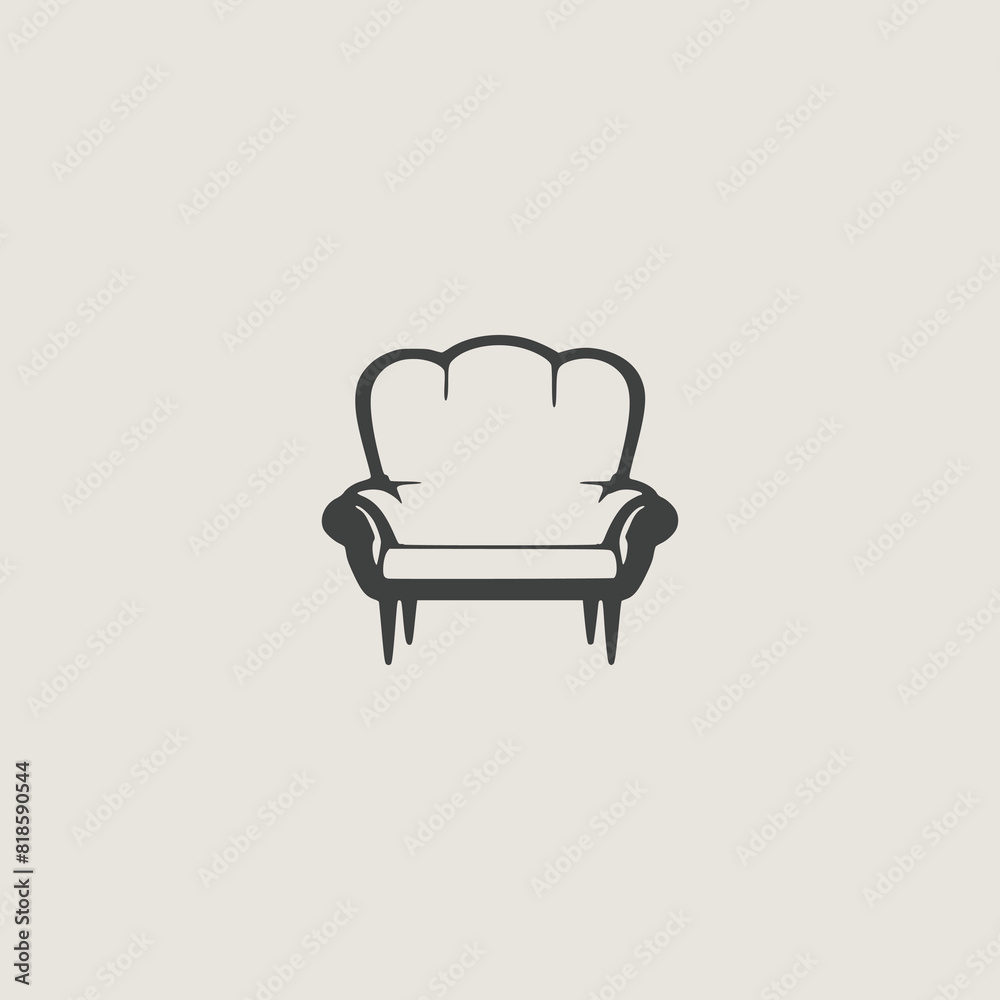 sofa company business logo vector illustration template design