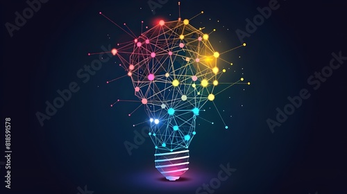  Network connections in the shape of a light bulb, Here is a vector file that splits all elements