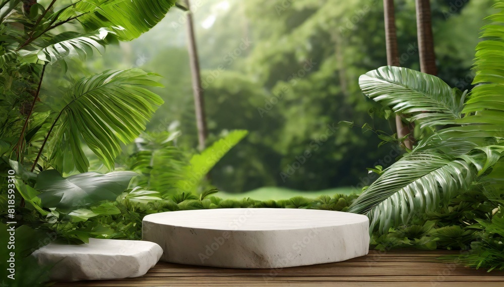 Podium background product green nature 3D forest stand white plant. Podium background product green nature 3D forest stand white plant.