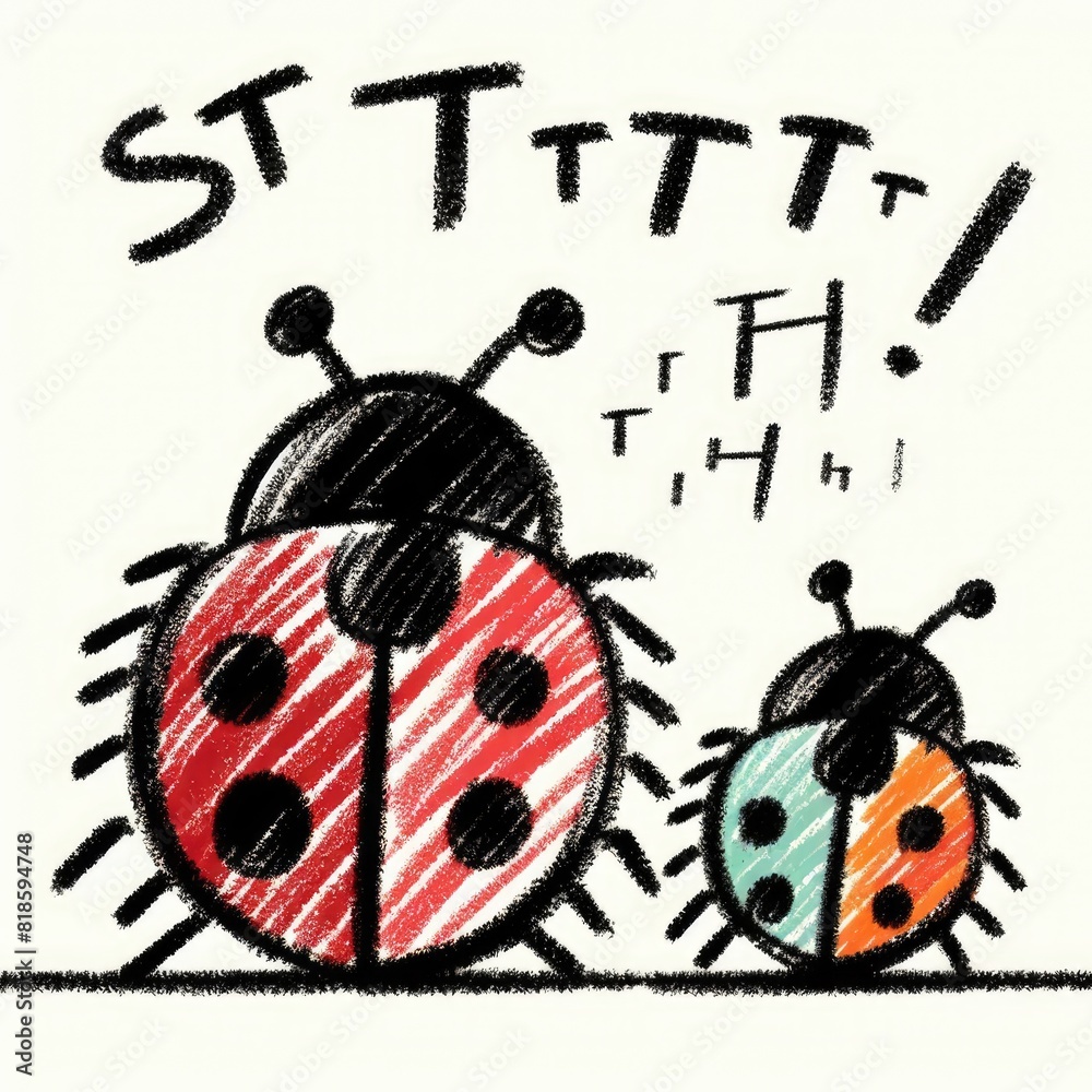Child Drawing a Very Cute and Adorable Ladybug Child Drawing a Very Cute and Adorable Ladybug