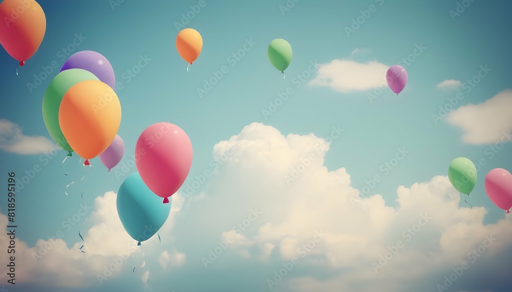 A whimsical background with colorful balloons floa upscaled_4