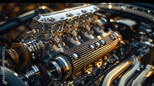 This supercharged engines image mockup showcases its powerful performance, Generated by AI
