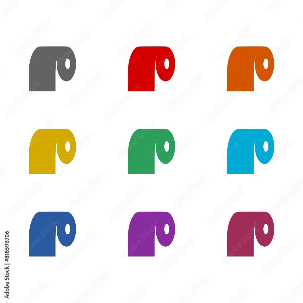 Toilet paper icon isolated on white background. Set icons colorful Toilet paper icon isolated on white background. Set icons colorful