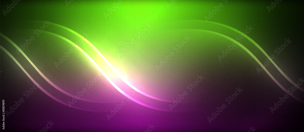Neon glowing circle rays, light round lines in the dark, planet style neon wave lines. Energetic electric concept design for wallpaper, banner, background Neon glowing circle rays, light round lines in the dark, planet style neon wave lines. Energetic electric concept design for wallpaper, banner, background