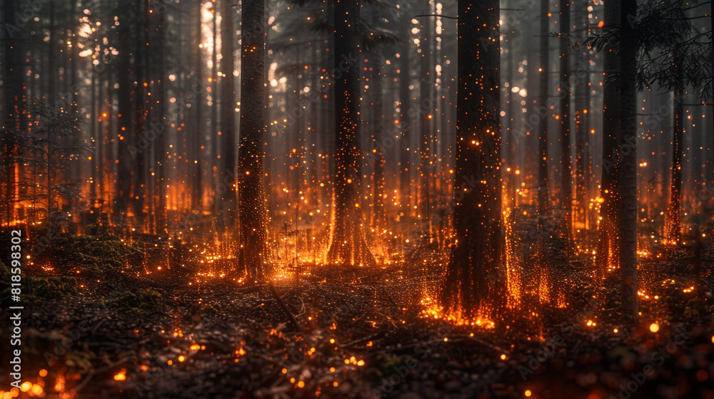 Obraz premium fire in the woods