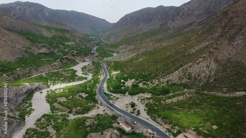 Aerial Shot of a CPEC Road At Fort Munro In Pakistan. Slow Motion 4k photo