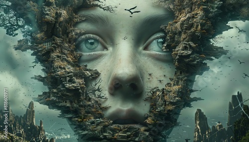 Create surreal selfportraits that explore the depths of the subconscious mind,