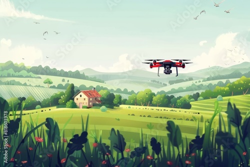 Modern farming with precision isometric sensors  drones  and vector technology for efficient water use and crop nutrition management in vegetable gardens