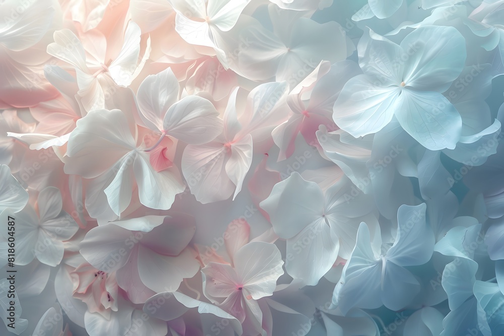 Blooming hydrangea flowers background. Delicate tones. Blooming hydrangea flowers background. Delicate tones.