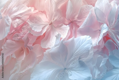 Blooming hydrangea flowers background. Delicate tones.