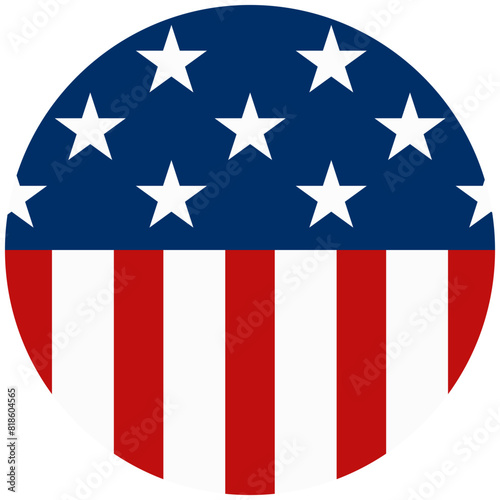 America Flag Cicle Logo Illustration
