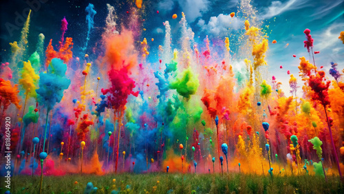 Paint flying through the air.