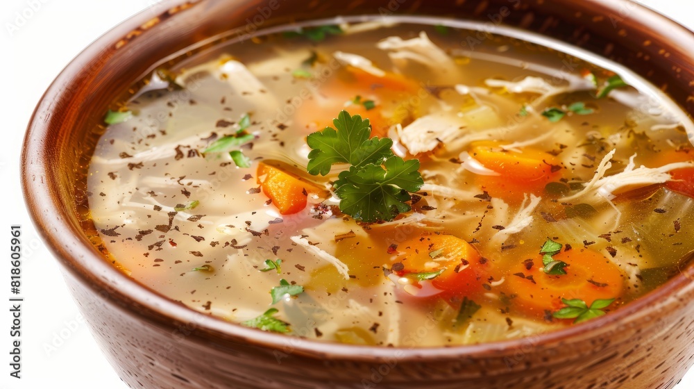 chicken soup, isolated on white background chicken soup, isolated on white background