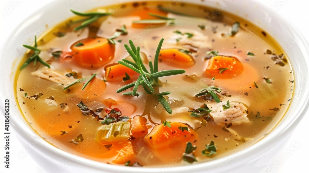 chicken soup, isolated on white background chicken soup, isolated on white background