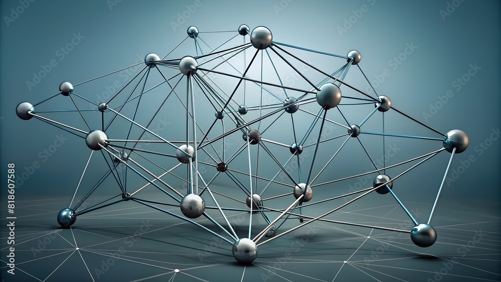 Abstract geometric connect lines and dots.Simple technology graphic background.Illustration Vector design Network and Connection concept.
