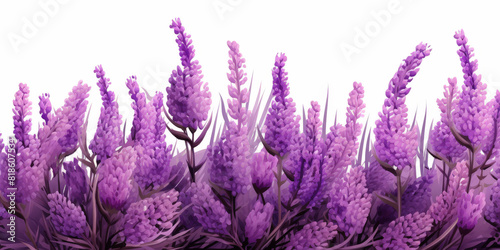 Lavender flowers on white background   Lavender  floral background. op view  copy space