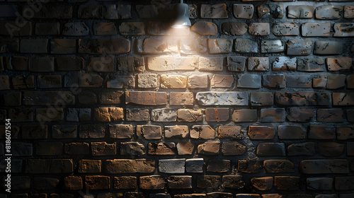 brick wall with red and blue lights background