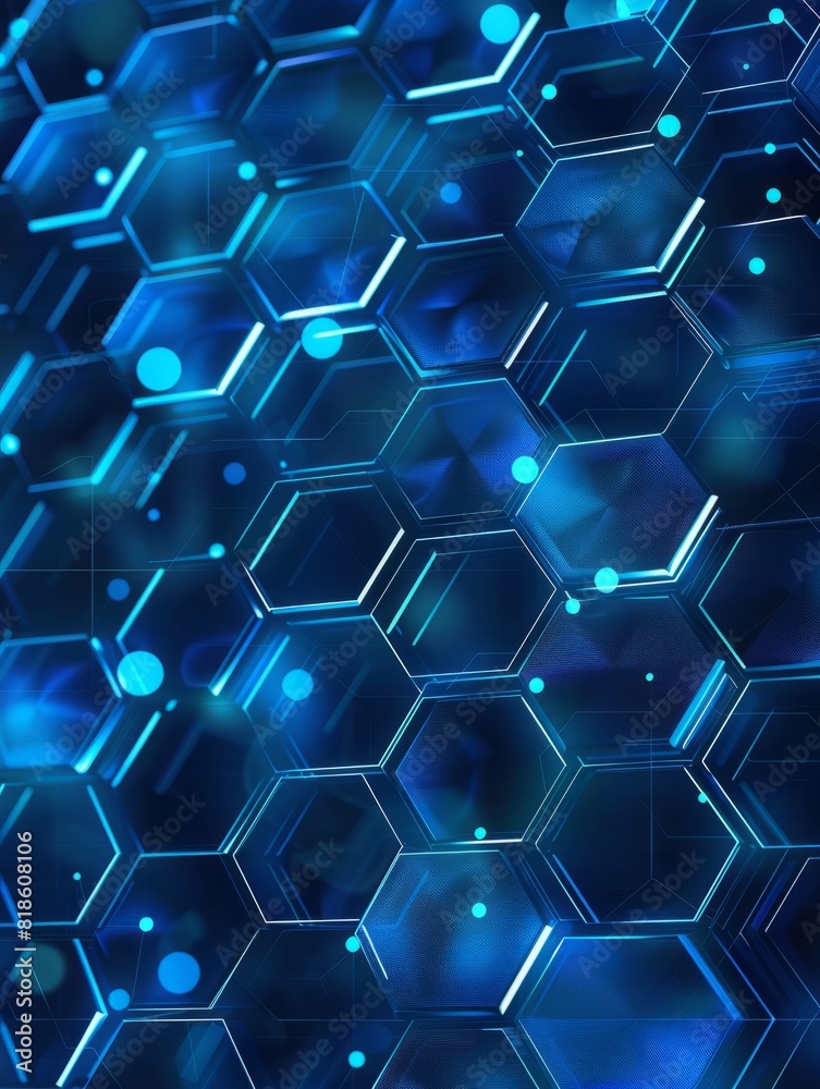 Abstract blue technology hexagonal background