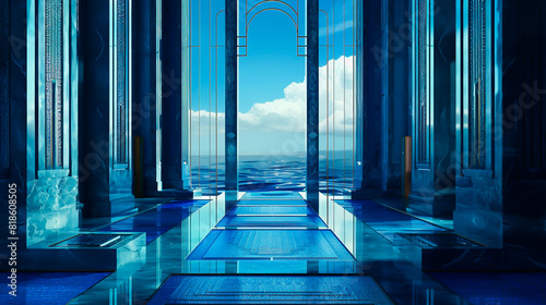 青の宮殿ーthe Blue Palace generative AI photo