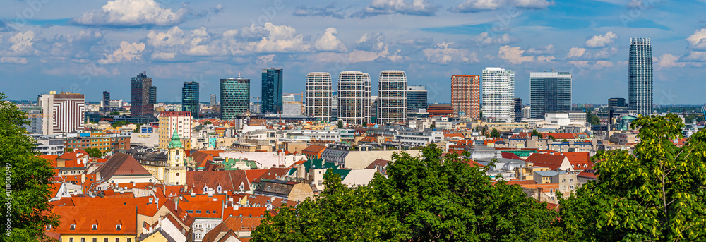 Cityscape of Bratislava, a panoramic view of the capital of Slovakia