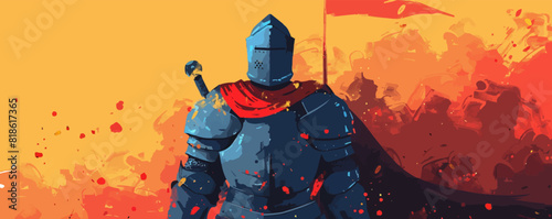 Armored Knight vector flat simple illustration