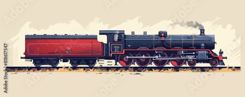 old train vector flat minimalistic isolated illustration