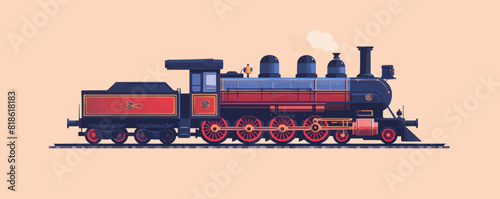 old train vector flat minimalistic isolated illustration