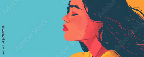 sad woman vector flat minimalistic isolated illustration