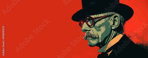 Portrait of an English gentleman. vector simple