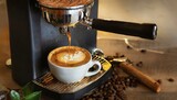 coffee on a coffee machine