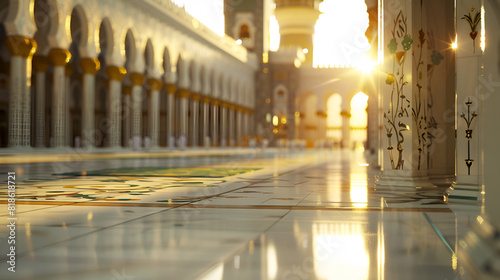 Ramadan eid Mosque Salah Islamic Community Spirituality Worship Traditions Traditions with sunlight backgorund
 photo