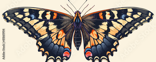 Butterfly insect. vector simple illustration