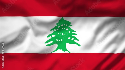 Lebanon Flag waving in the wind, National Flag background video, High Speed Full HD 4K
