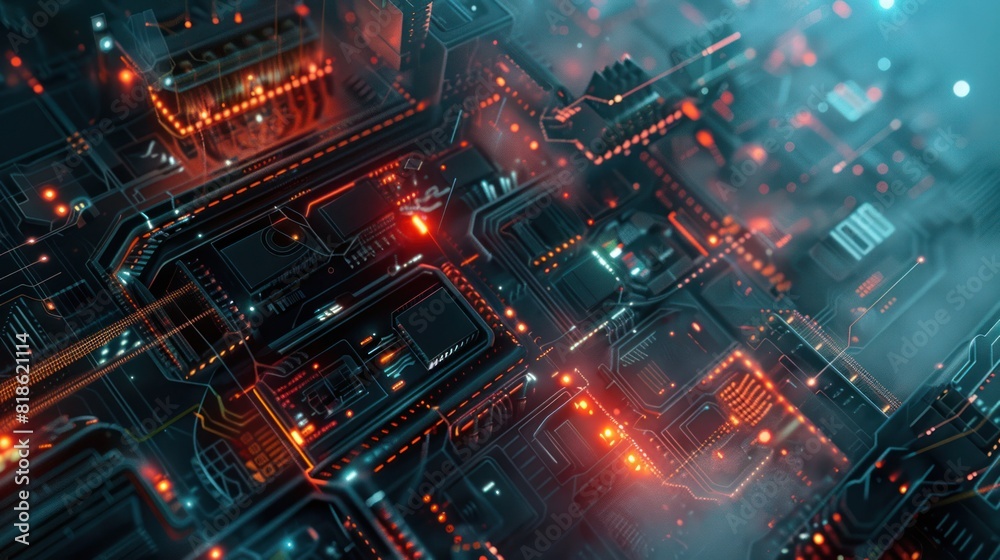 Obraz premium abstract technology background - High-Tech Circuitry Network