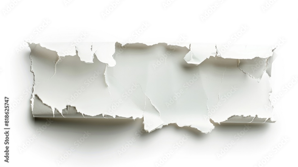 Ripped paper tear isolated on white background Generative AI Ripped paper tear isolated on white background Generative AI