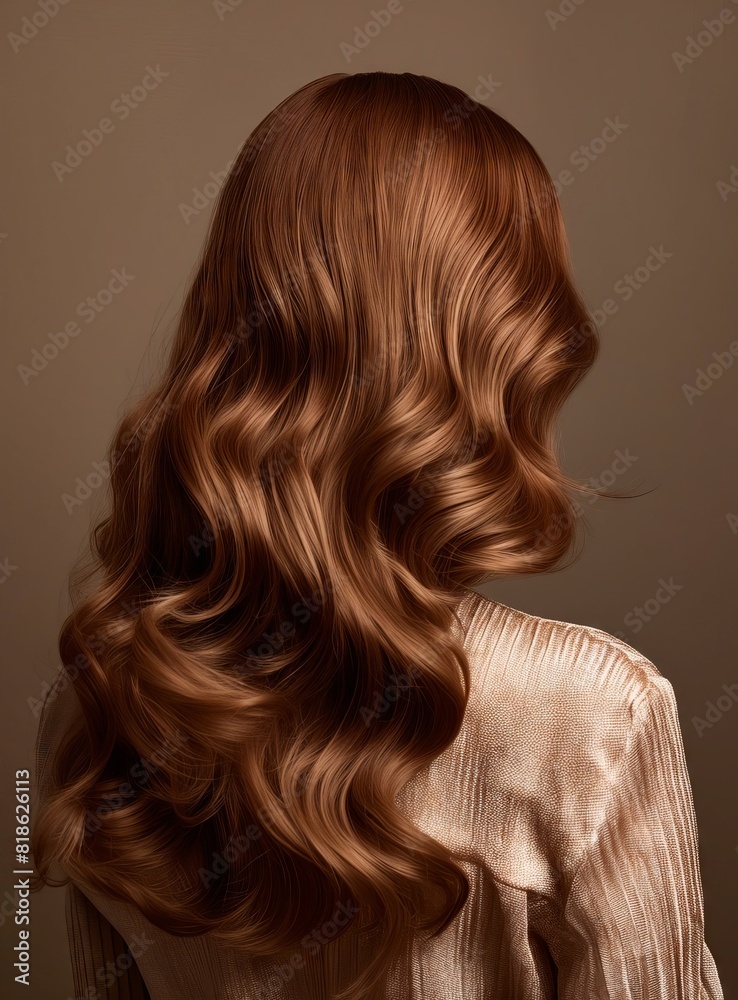 Naklejka premium A woman with long, curly brown hair.