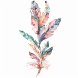 Create a watercolor painting of feathers