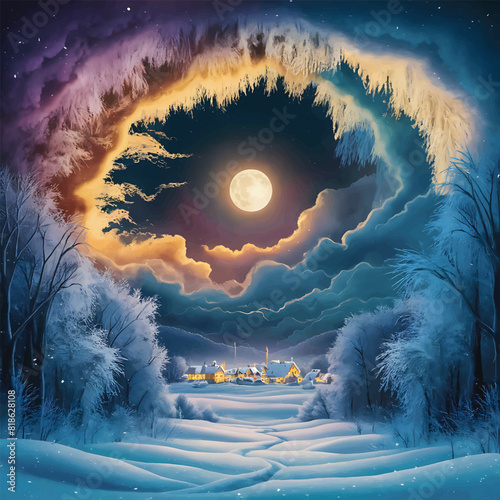 Gradient winter solstice illustration