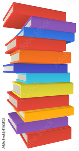 A stack or pile of library or education books illustration