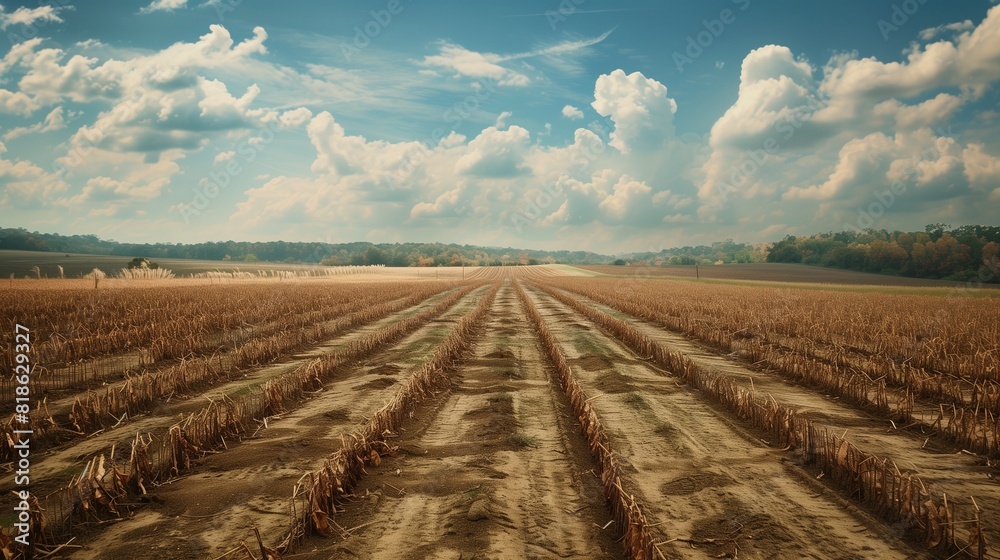 A heatwave-induced drought leaving fields of crops withered and brown, farmers despairing for their livelihoods.