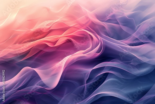 Dreamlike abstract art with flowing waves in pink and purple hues, creating a soft, ethereal visual impression.