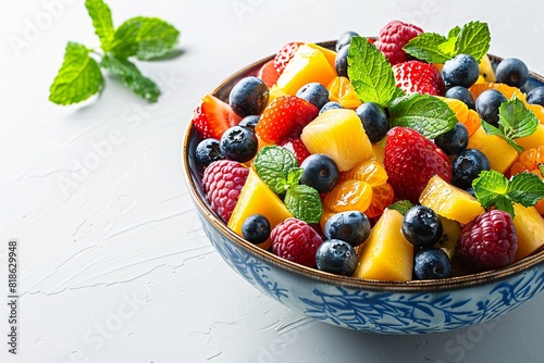 A medley of assorted fruits served in a dish without any distractions.